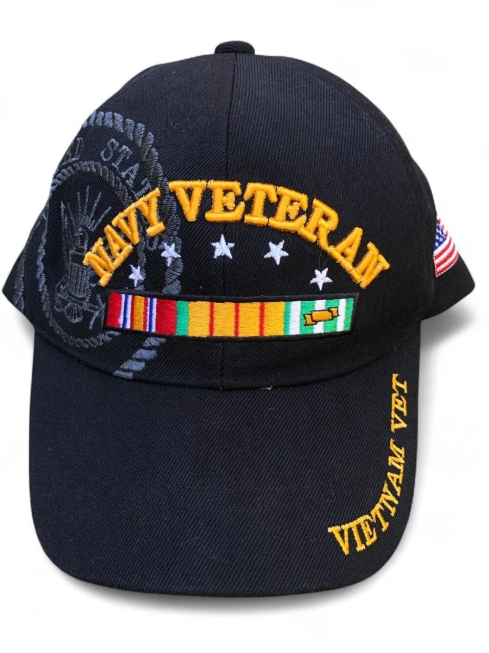Vintage SANTO CAP Navy Veteran Vietnam Vet Baseball Hat Men's One Size USA Cap